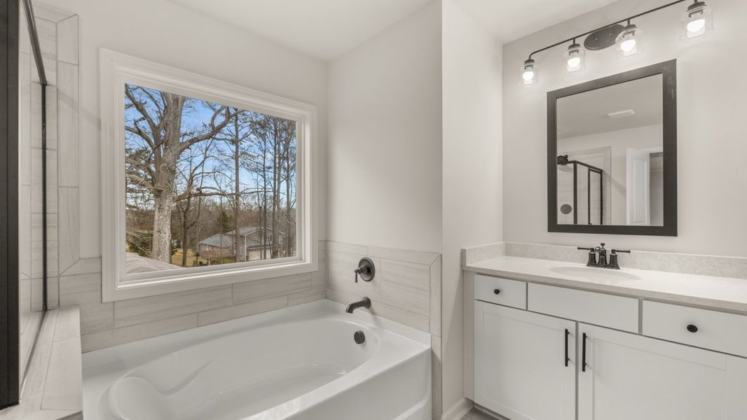 Representative furnished interior of a home built from the Bellview by D.R. Horton in Thalley Creek Estates, Cumming (Image 12).