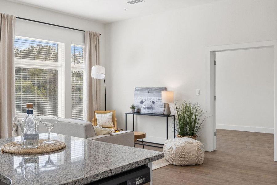 Furnished interior view inside a new home in East Grove Condominiums, Austin (Image 6).