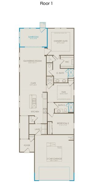 First Floor in new home design at 55+ Active Adult Del Webb near Nashville.