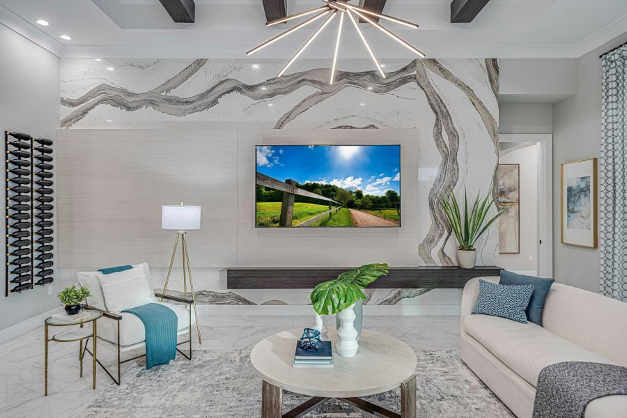 2D floor plan layout for the Sand Dollar Grande by GHO Homes in The Strand, Indian River Shores, FL (Image 108).