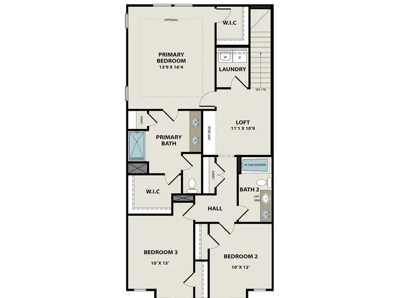 2D floor plan layout of this home in Lake Park Villas, Wylie, TX (Image 5).