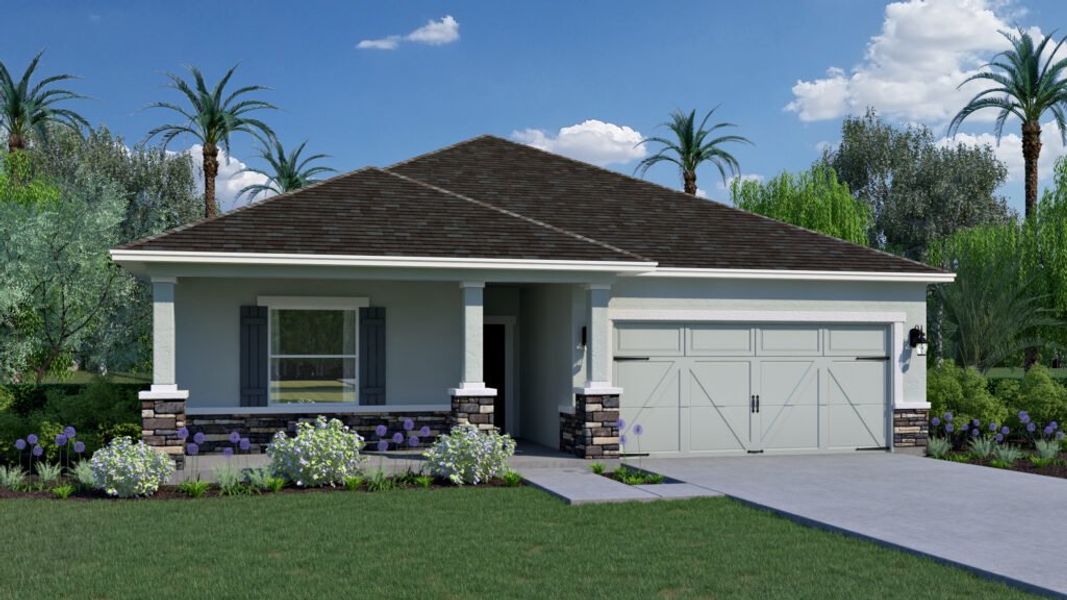 Representative exterior photo of a completed home built from the Jupiter Spirit by Holiday Builders in Spirit Of Sebastian, Sebastian, FL (Image 5).