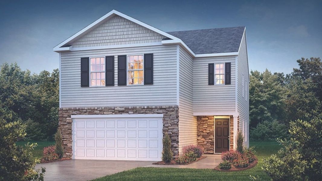 Representative exterior photo of a completed home built from the Elston by D.R. Horton in Chandler Pointe, Rural Hall, NC (Image 25).