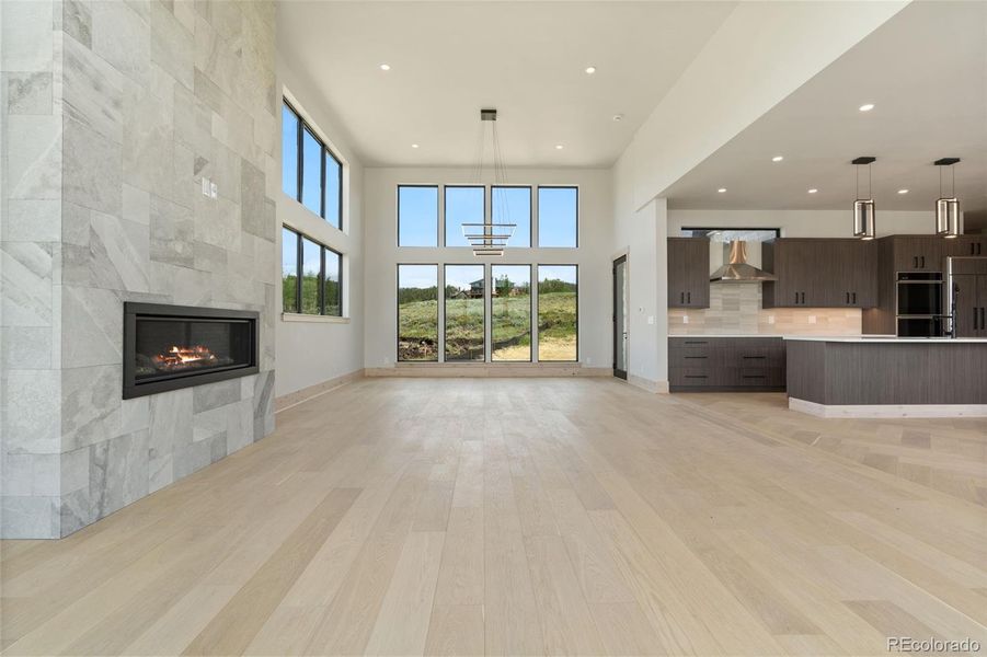 Open floor plan with radiant floor heat