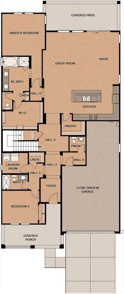 2D floor plan layout for the Quintessa by Fulton Homes in Silverado at Enclave, Litchfield Park, AZ (Image 3).