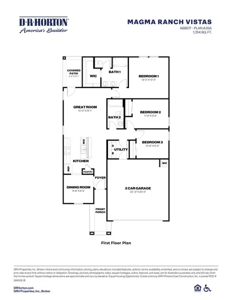 2D floor plan layout of this home in Magma Ranch Vistas, Florence, AZ (Image 4).
