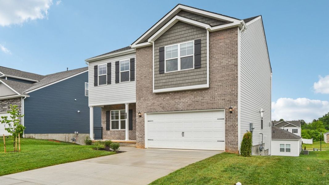 Front exterior of a new home in Archer's Pointe, Johnson City, TN, highlighting curb appeal (Image 20).