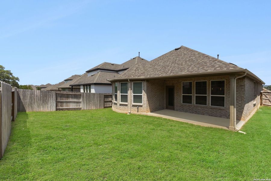 Exterior details and patio area of a home in Sendero at Veramendi, New Braunfels (Image 24).