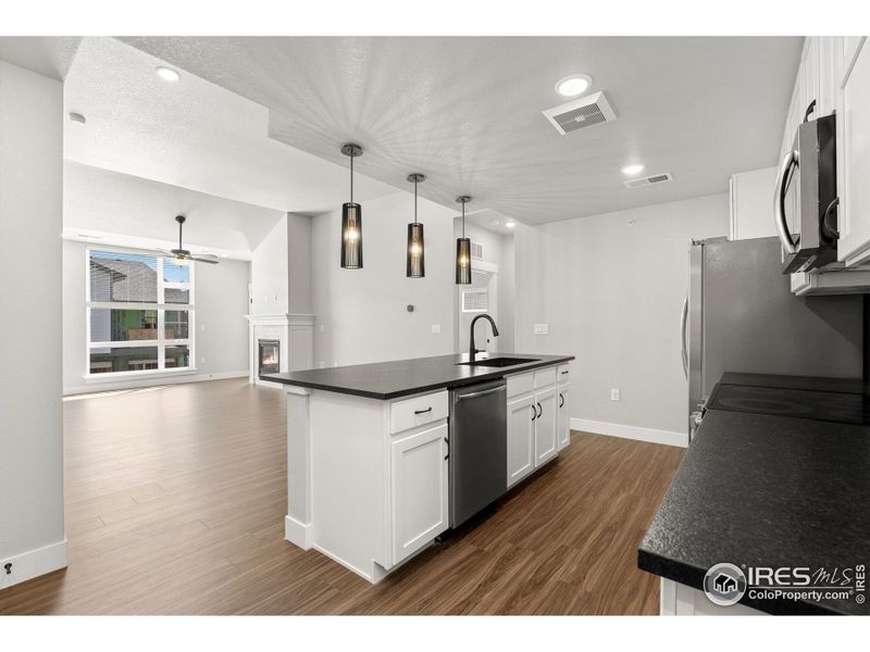 Open, bright floor plan with gorgeous designer finishes