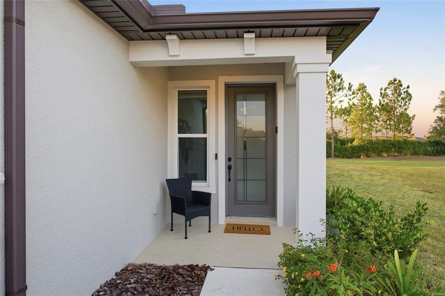 Exterior details and patio area of a home in Del Webb Stone Creek, Ocala (Image 4). Exterior details and patio area of a home in Del Webb Stone Creek, Ocala (Image 4).