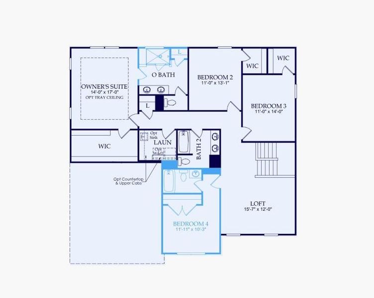 2D floor plan layout of this home in Rose Creek, Cumming, GA (Image 3).