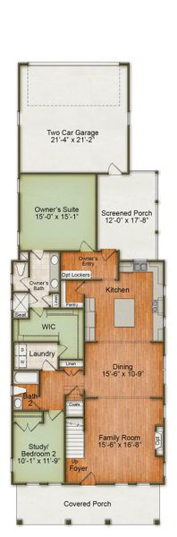 2D floor plan layout for the Aberdeen by Homes by Dickerson in Nexton, Summerville, SC (Image 4).