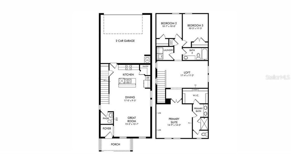 2D floor plan layout of this home in The Meadow at Crossprairie Bungalows, St. Cloud, FL (Image 5). 2D floor plan layout of this home in The Meadow at Crossprairie Bungalows, St. Cloud, FL (Image 5).
