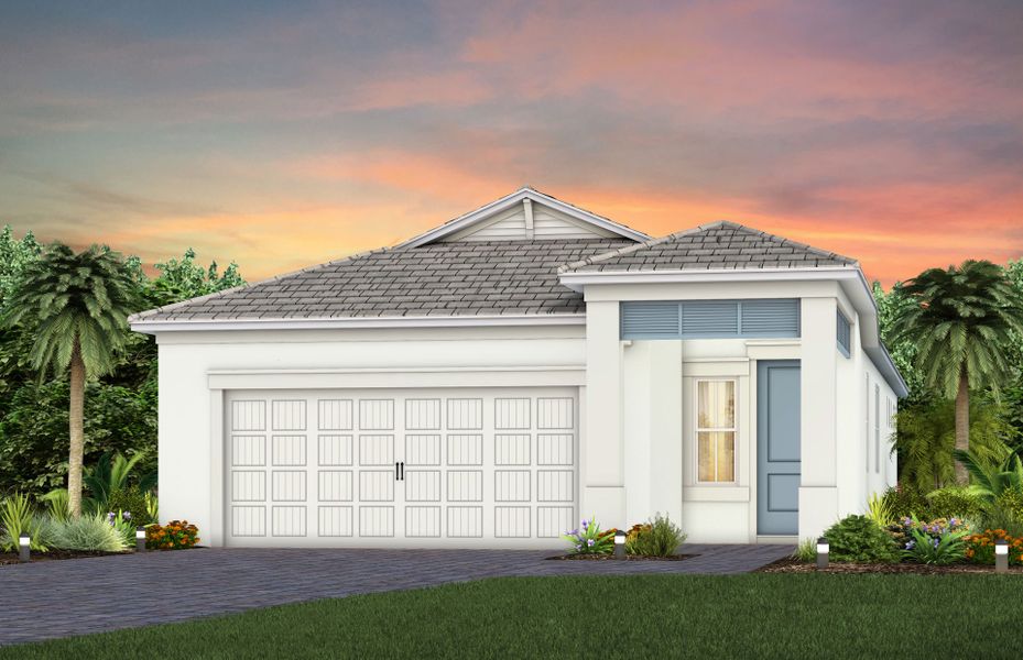 Representative exterior photo of a completed home built from the Hallmark by Pulte Homes in SeaFlower, Bradenton, FL (Image 16). Representative exterior photo of a completed home built from the Hallmark by Pulte Homes in SeaFlower, Bradenton, FL (Image 16).