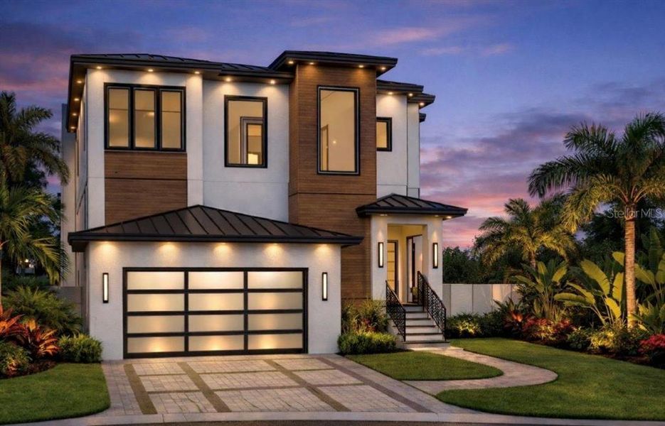 Front exterior of a new home in , Tampa, FL, highlighting curb appeal (Image 1). Front exterior of a new home in , Tampa, FL, highlighting curb appeal (Image 1).