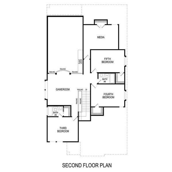 2D floor plan layout of this home in Trails at Cottonwood Creek, Rowlett, TX (Image 5). 2D floor plan layout of this home in Trails at Cottonwood Creek, Rowlett, TX (Image 5).