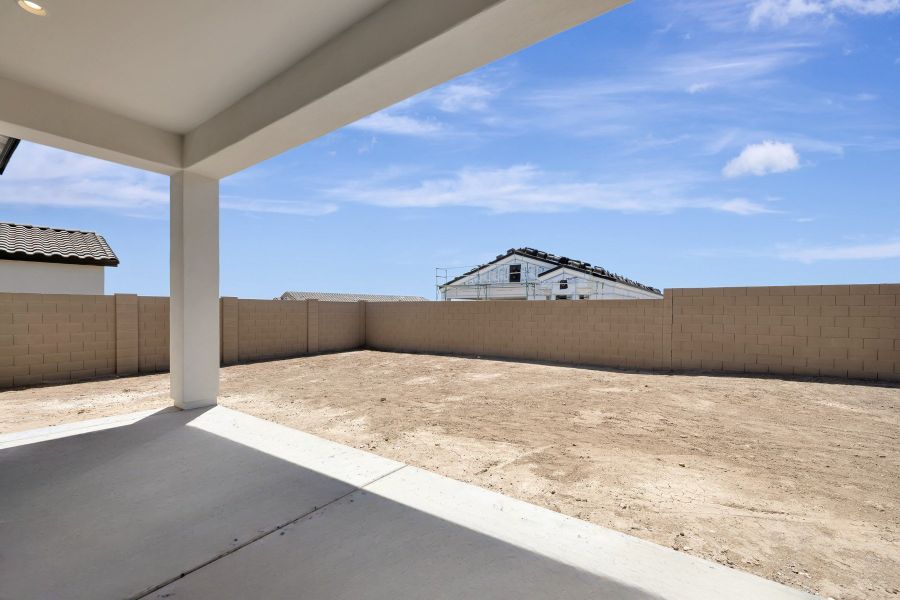Exterior details and patio area of a home in The Ridge at Victory, Buckeye (Image 4).