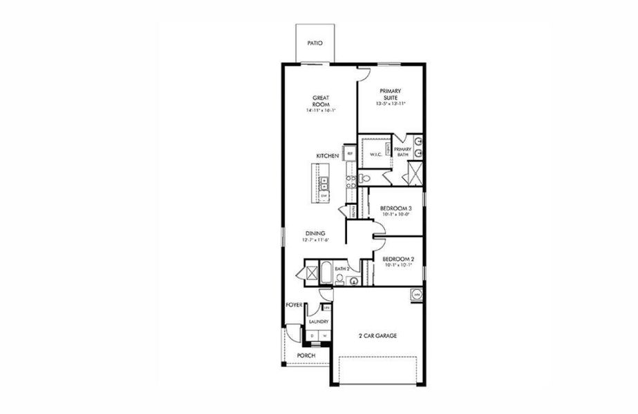 2D floor plan layout of this home in Meritage Homes at Terra Lago - Premier Series, Indiantown, FL (Image 2).