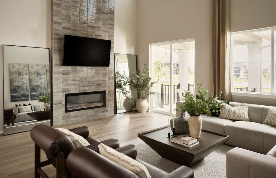 Furnished interior view inside a new home in Harvest Crossing, Aurora (Image 4). Furnished interior view inside a new home in Harvest Crossing, Aurora (Image 4).