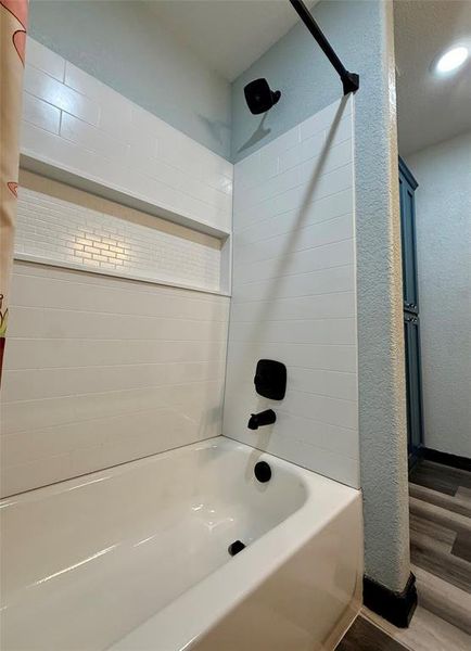 Jack and Jill bath - tub/shower combo