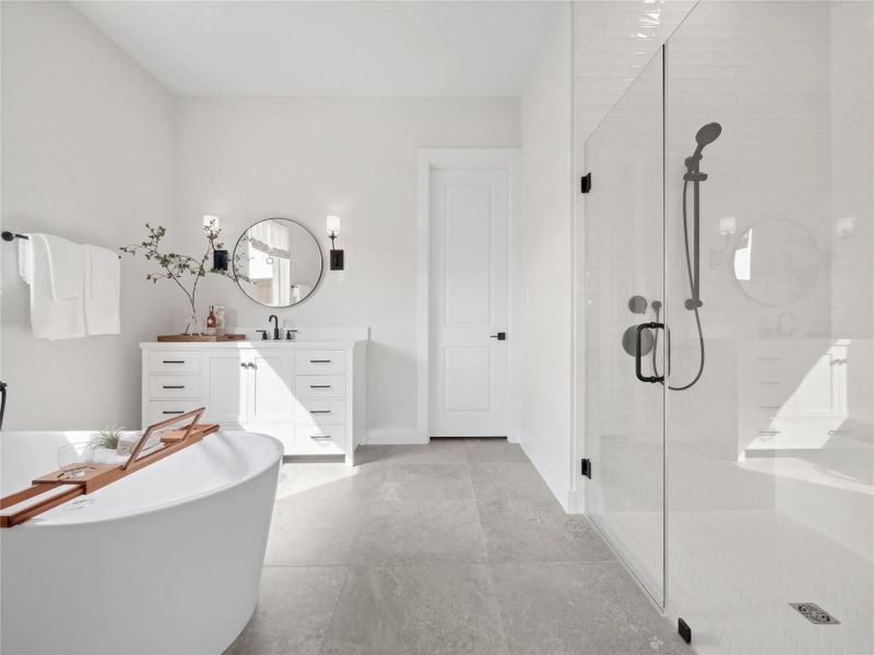 Luxurious primary bath (*Photo not of actual home and used for illustration purposes only.) Luxurious primary bath (*Photo not of actual home and used for illustration purposes only.)