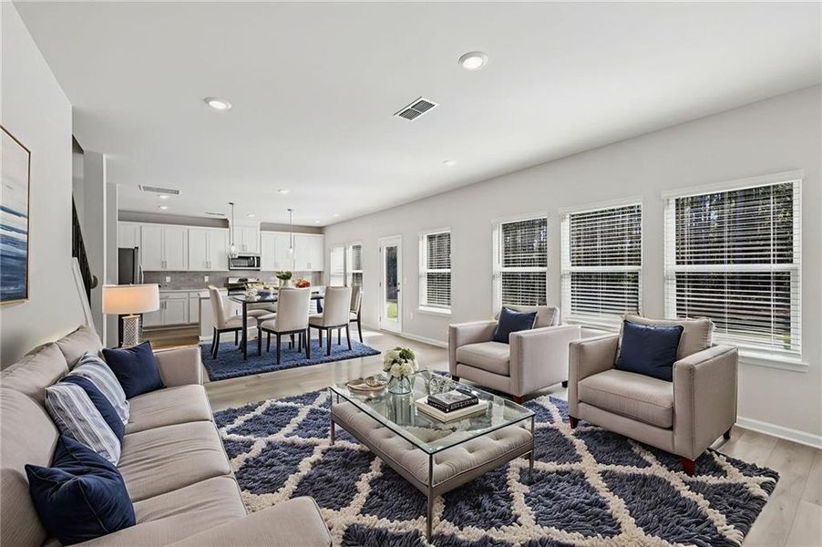 Furnished interior view inside a new home in Parkside at Grayson, Grayson (Image 5).