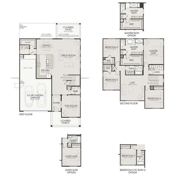 2D floor plan layout for the 2908 by Homes by Towne in Alora at Ironwing, Litchfield Park, AZ (Image 3).
