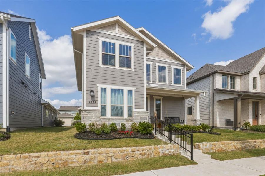 Front exterior of a new home in , McKinney, TX, highlighting curb appeal (Image 2). Front exterior of a new home in , McKinney, TX, highlighting curb appeal (Image 2).