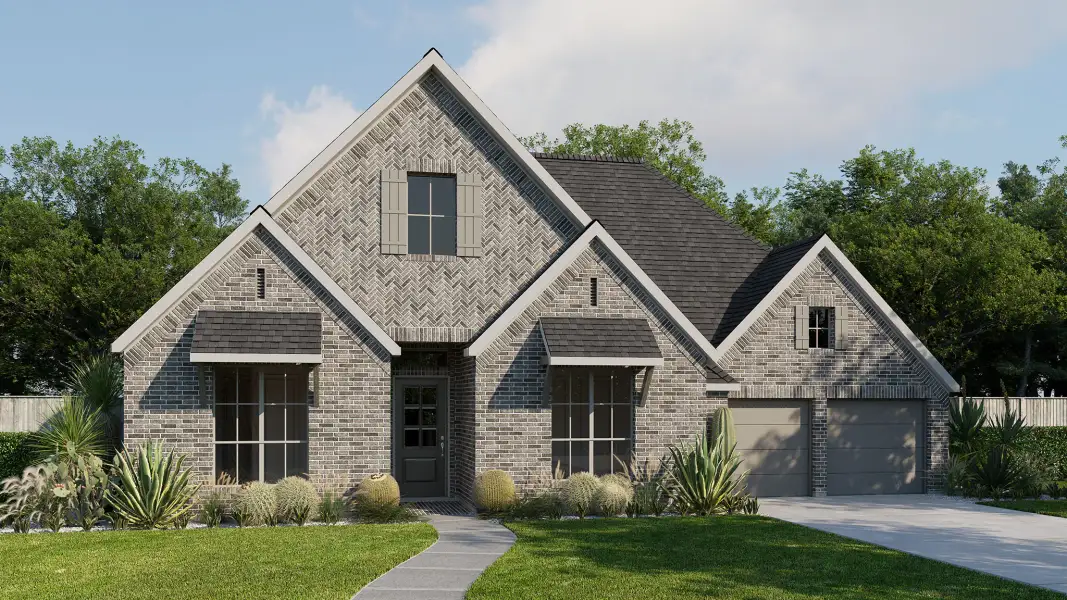 Representative exterior photo of a completed home built from the 3430W by Perry Homes in Briarley, Montgomery, TX (Image 2). Representative exterior photo of a completed home built from the 3430W by Perry Homes in Briarley, Montgomery, TX (Image 2).