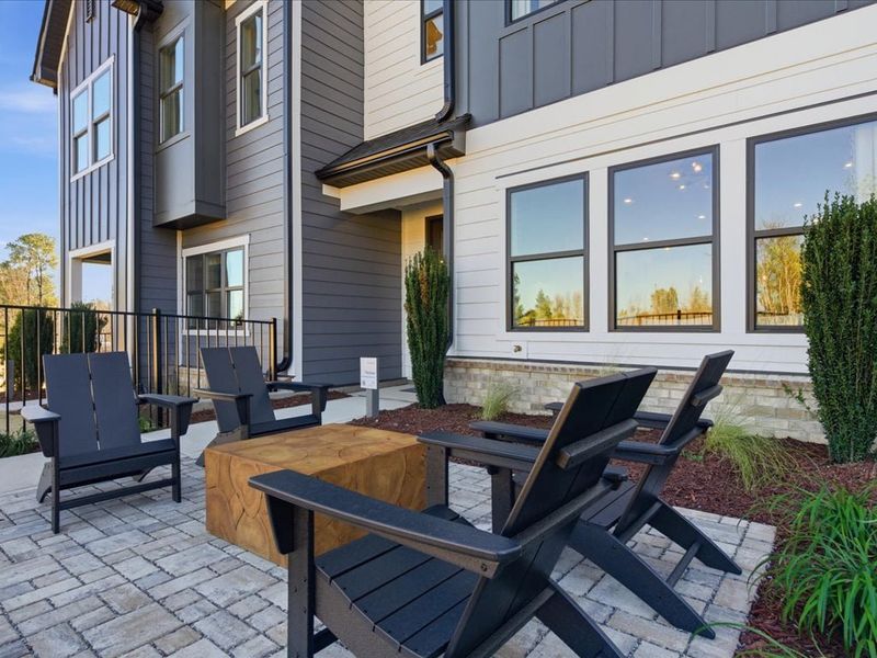Exterior details and patio area of a home in Grahym at Southbridge, Fort Mill (Image 4).