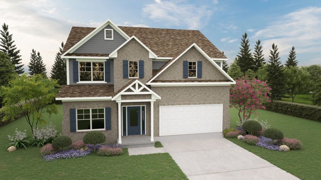 Representative exterior photo of a completed home built from the The Juniper by Direct Residential Communities in Neely Farm, Covington, GA (Image 7).