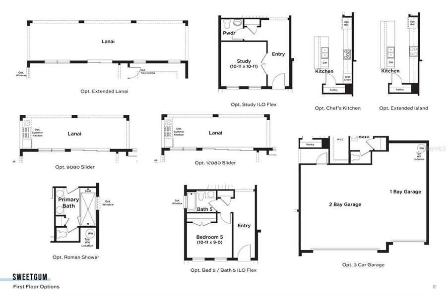 2D floor plan layout of this home in Lakeside at Satilla, St. Cloud, FL (Image 3).