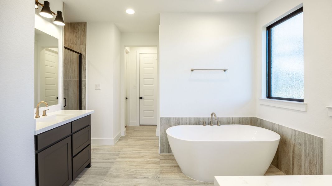 Furnished interior view inside a new home in Parkside On The River 60', Georgetown (Image 6).