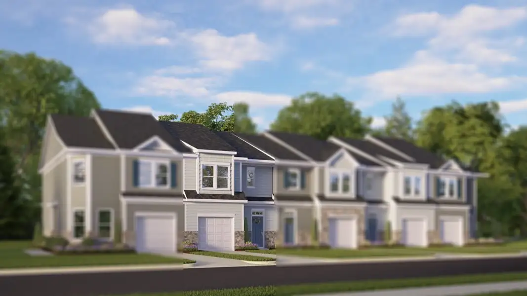 Front exterior of a new home in Chapel Townes, Raleigh, NC, highlighting curb appeal (Image 26).