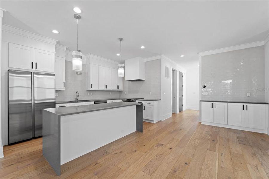 Dining Room has built-in cabinet for extra storage