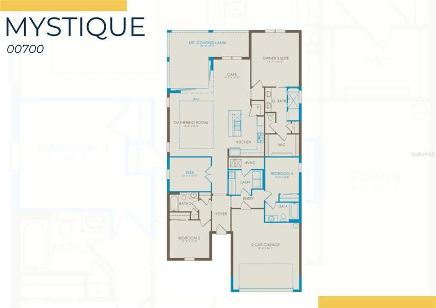 2D floor plan layout of this home in Shores at Stillwater, Englewood, FL (Image 5).
