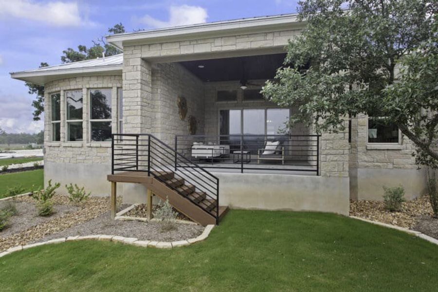 Backyard in Ashlyn home at Belle Oaks, Bulverde TX