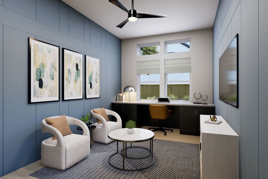 Representative furnished interior of a home built from the The Casey by David Weekley Homes in Whyburn Estate Series, Flower Mound (Image 7).
