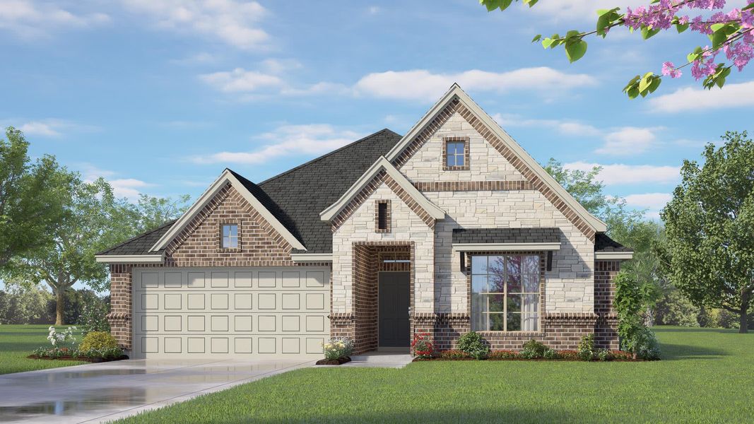 Elevation D with Stone | Concept 1790 at Summer Crest in Fort Worth, TX by Landsea Homes