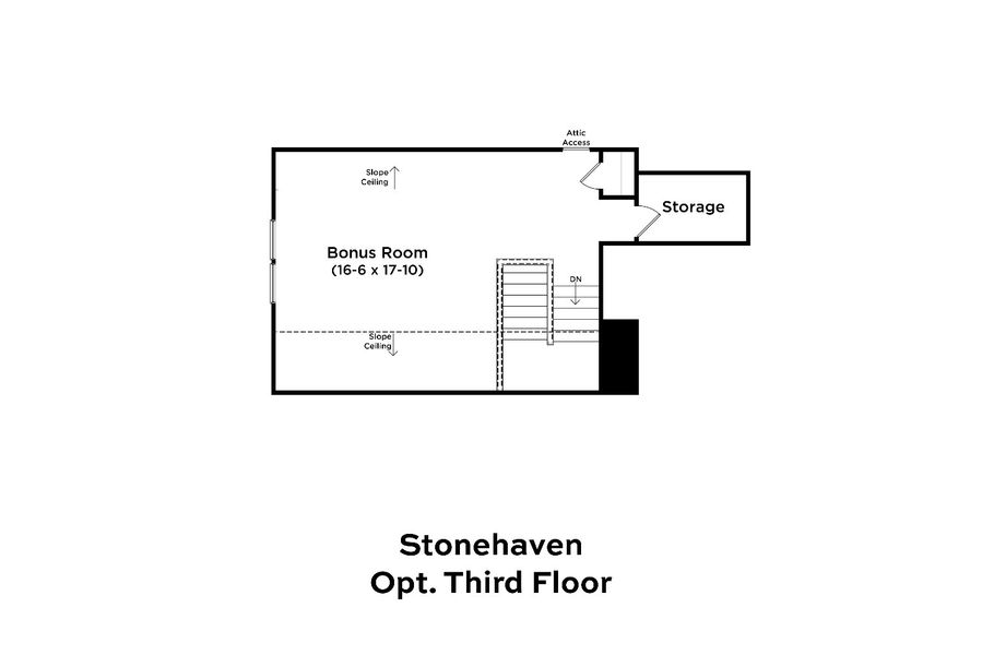 2D floor plan layout for the Stonehaven by DRB Homes in Sanctuary at Panther Creek, Durham, NC (Image 30).