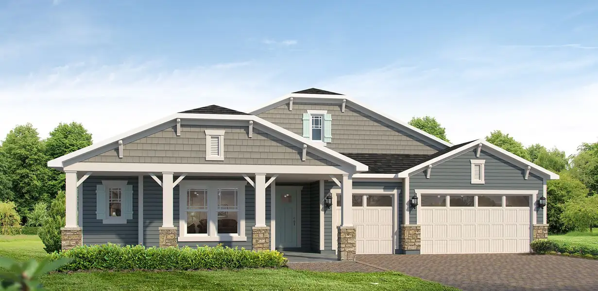 Representative exterior photo of a completed home built from the Tanner - Hidden Creek by MasterCraft Builder Group in SilverLeaf, St. Augustine, FL (Image 4).