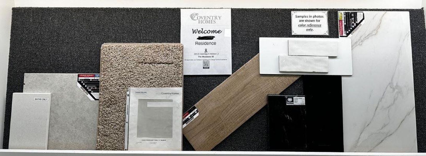 Sample of building materials used in homes in The Meadows at Imperial Oaks, Spring (Image 4).