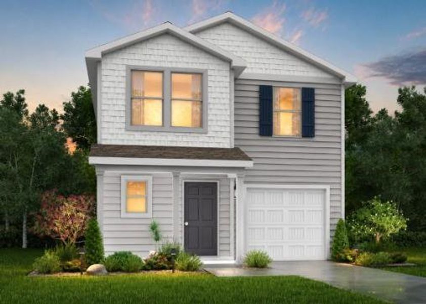 Front exterior of a new home in Pirate's Cove Estates, Vidor, TX, highlighting curb appeal (Image 8). Front exterior of a new home in Pirate's Cove Estates, Vidor, TX, highlighting curb appeal (Image 8).