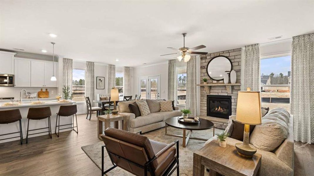 Furnished interior view inside a new home in Heritage Pointe, Senoia (Image 23). Furnished interior view inside a new home in Heritage Pointe, Senoia (Image 23).