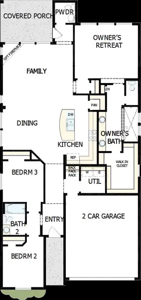 2D floor plan layout of this home in ARTAVIA 45' Homesites, Conroe, TX (Image 2).