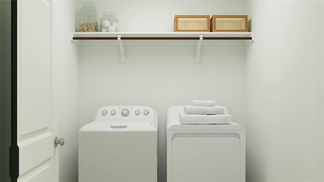 Laundry room with independent washer and dryer