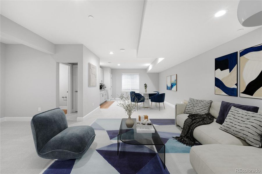 Fully finished basement with endless recreation opportunities