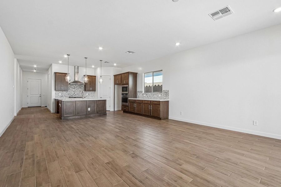 Great room and kitchen