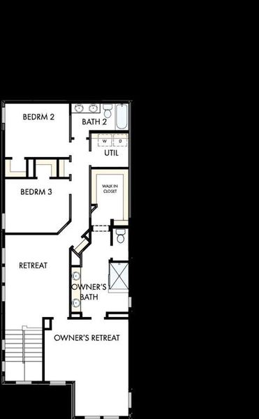2D floor plan layout of this home in Karis - Cottage Series, Crowley, TX (Image 5).