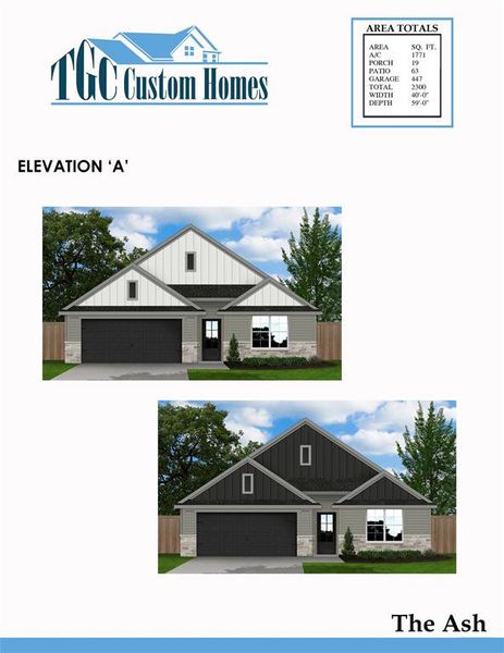 Elevation of Ash Plan Elevation of Ash Plan